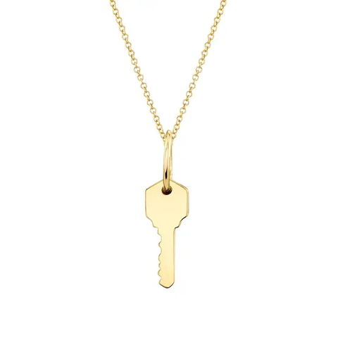 Kiara Vermeil Minimalist Key Chain Necklace 14k Gold + 925 Sterling Silver- Personalized Engravable